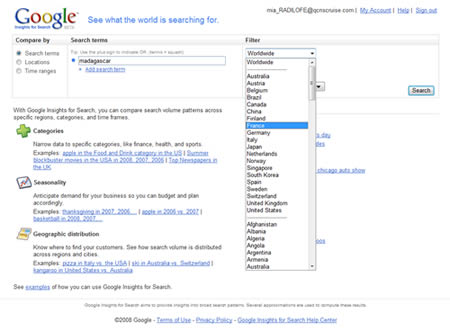 Google Insight For Search (TM)